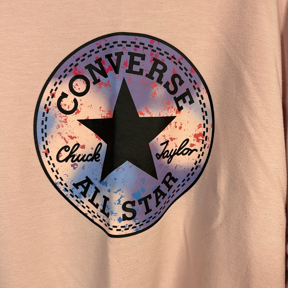Converse pink sweater lightweight converse star logo on the front size L 12/13yr - Picture 2 of 5
